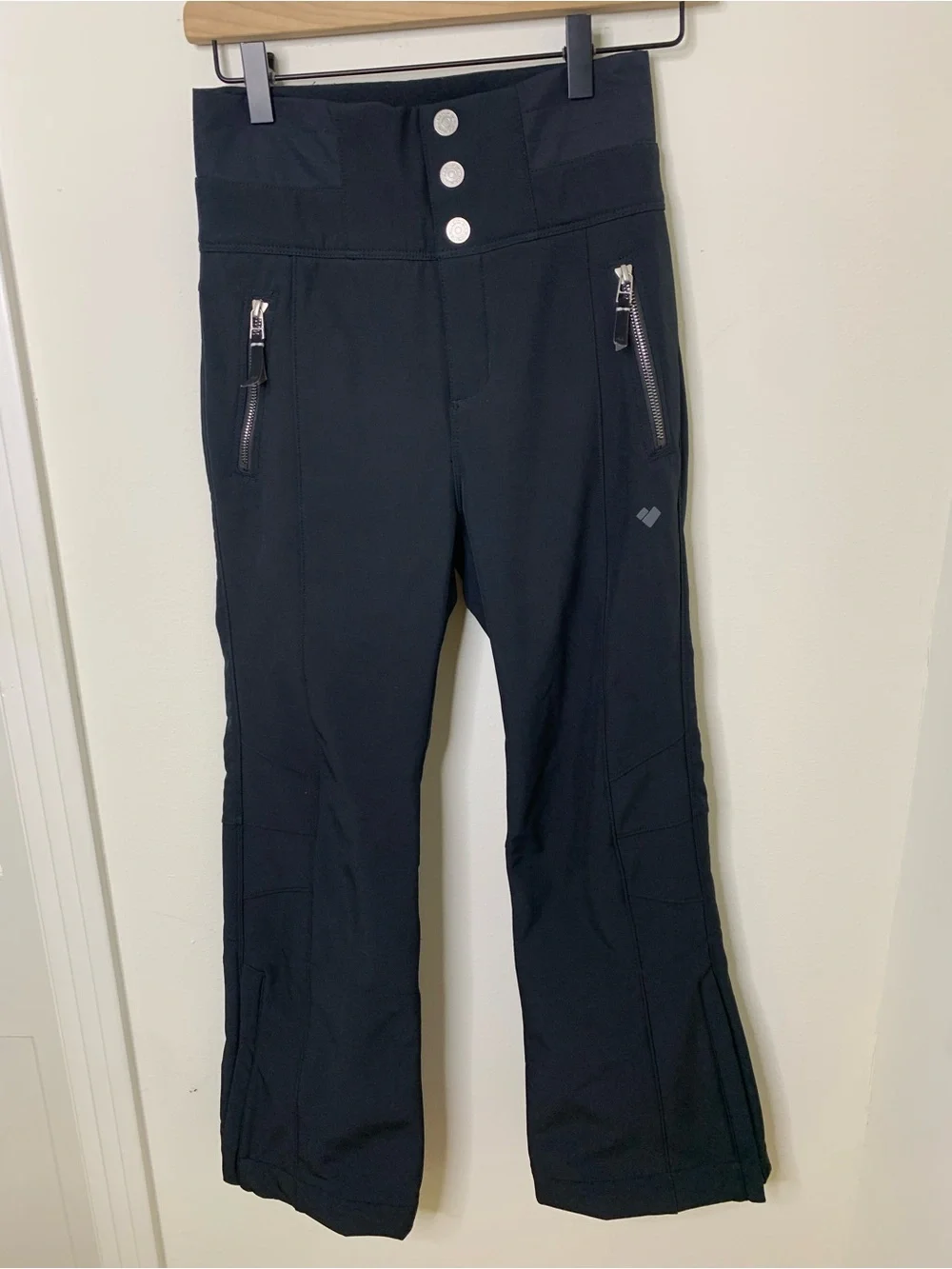 Obermeyer pants ski girls 10/12 Black Flare “Jolie” style 35023 Zip Pockets